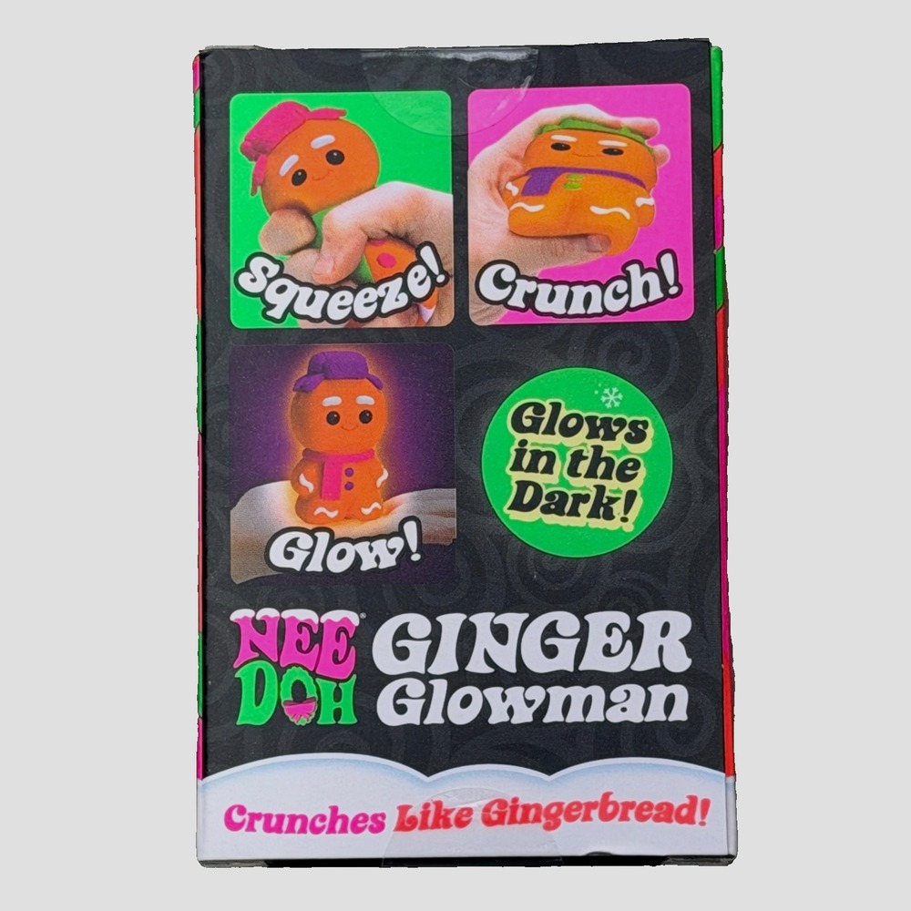 Nee Doh Ginger Glowman RARE Purple Scarf Green Hat Squishy Sensory AUTHENTIC NIB - Picture 3 of 6